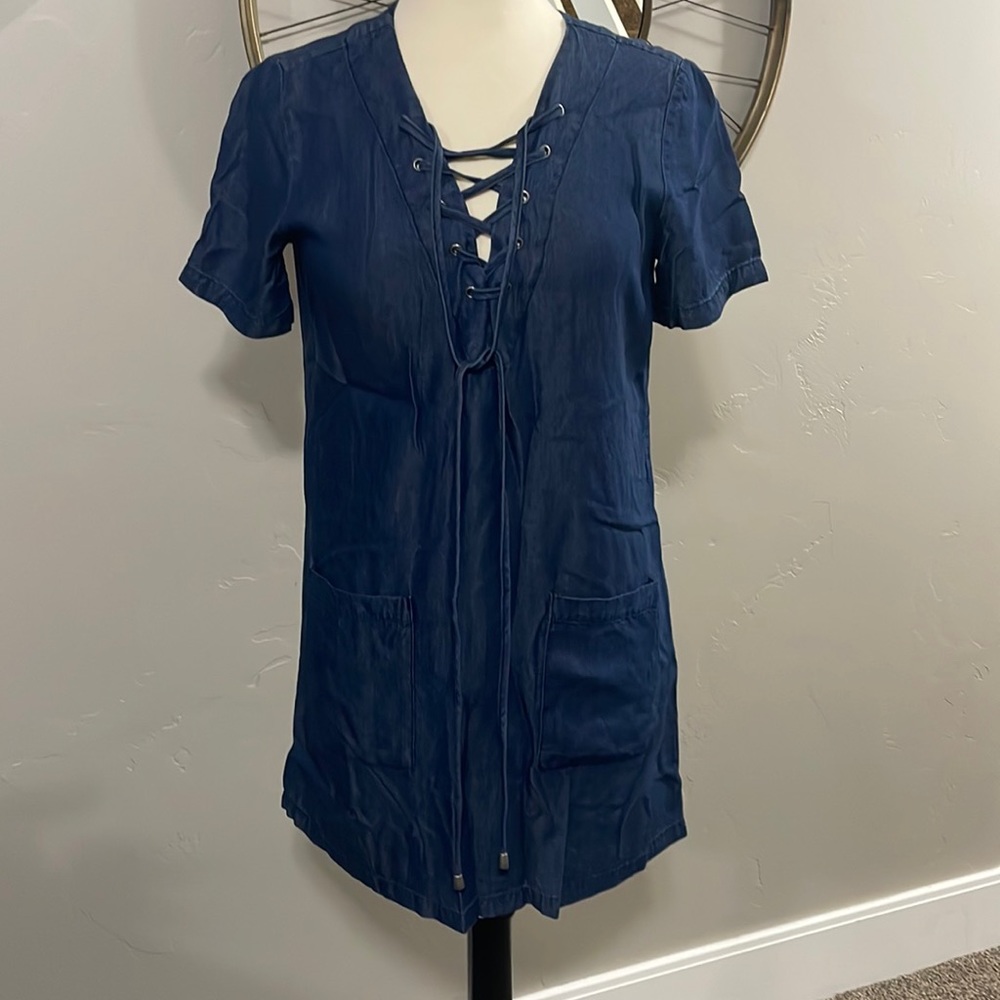 Forever 21 denim lace up mini dress